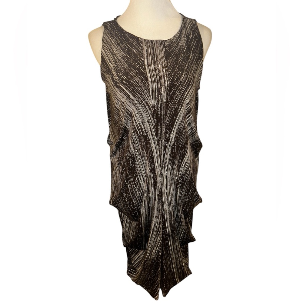 sleeveless vivienne vivienne tam cinched ruched women’s midi dress size 8/10